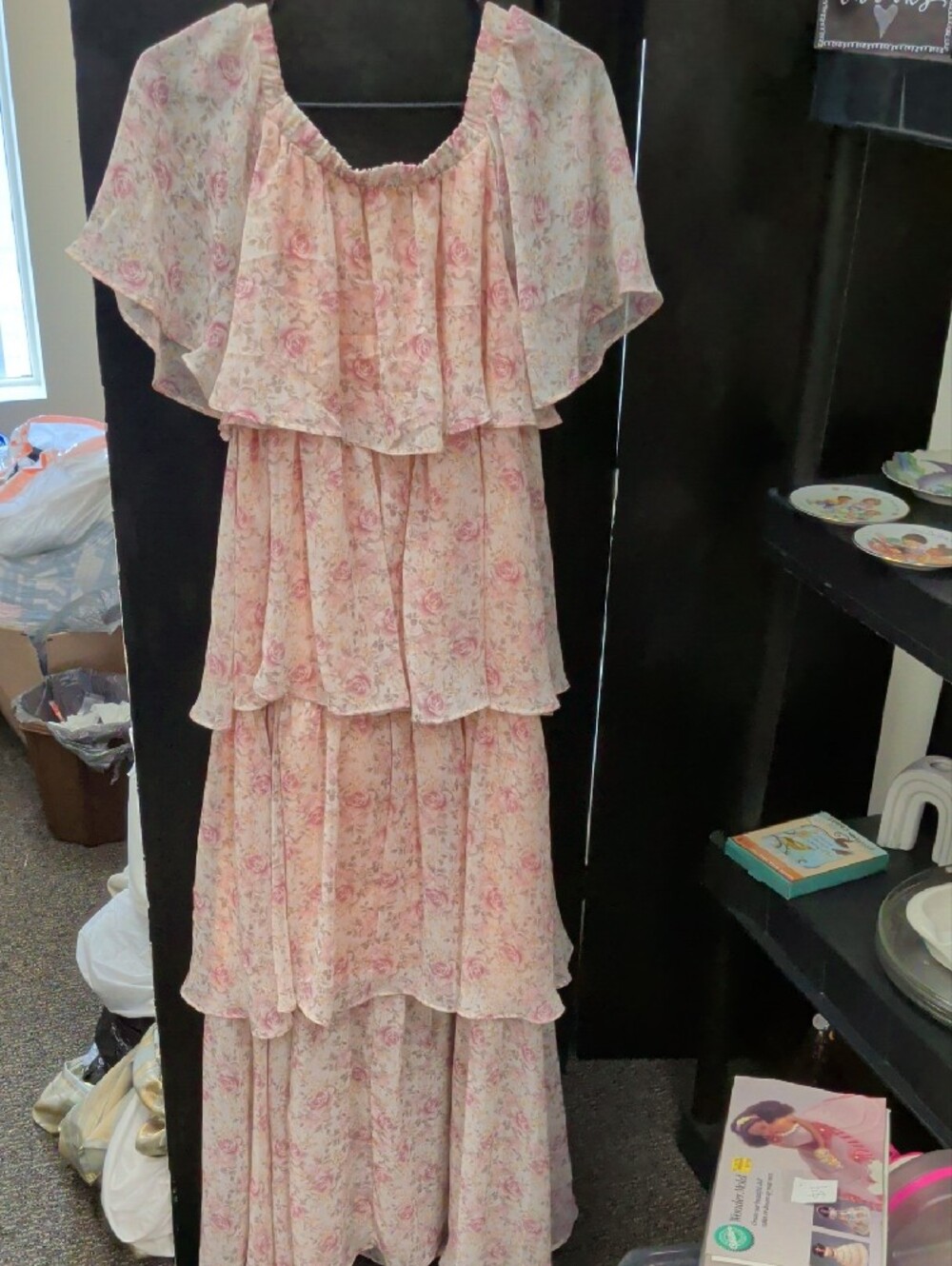 ADORA Peach & Pink Floral Tiered Dress - Picture 5 of 5